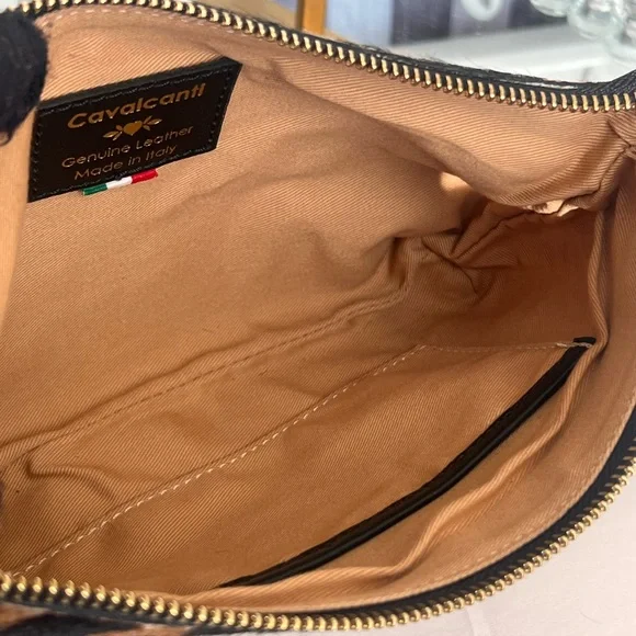 Cavalcanti made Italy Zebra Print cow leather Wristlet in Black & Copper - Picture 10 of 14